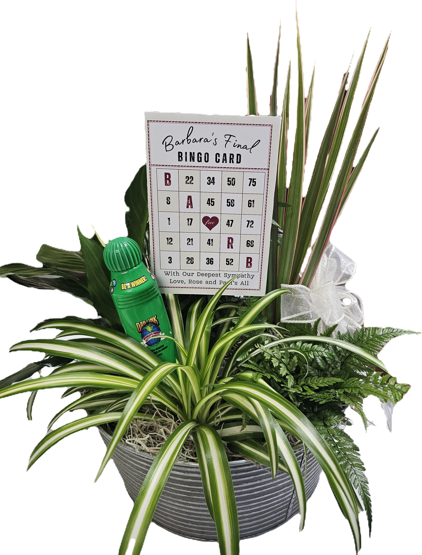Bingo Themed Plant Basket